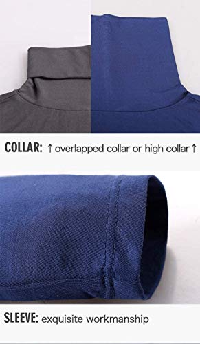 Zueauns Camisetas térmicas para Hombre Manga Larga Invierno Cuello Alto Cómodo Tops Ropa Interior Térmica para Trabajo Deporte