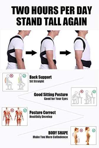 ZUHANGMENG Corrector de postura universal, alisador de espalda ajustable y mejora de la cifosis de Thorax en mala postura y alivio de dolor en la parte superior de la espalda (S-3XL)
