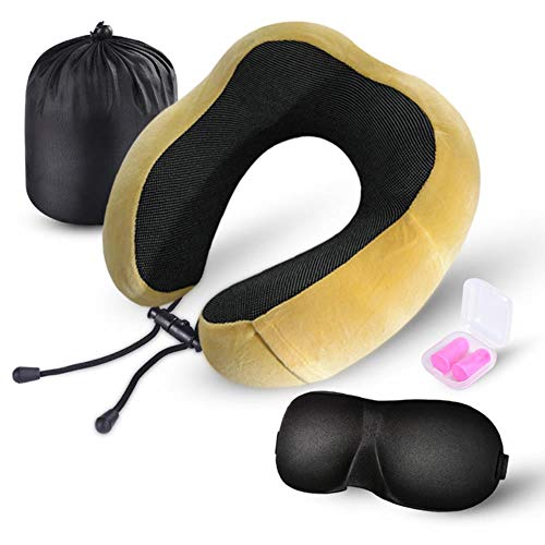 zyr Almohadas de Espuma viscoelástica en Forma de U, Almohada de Viaje Espacial de Rebote Lento Suave, Ropa de Cama Cervical de Cuello sólido, C7