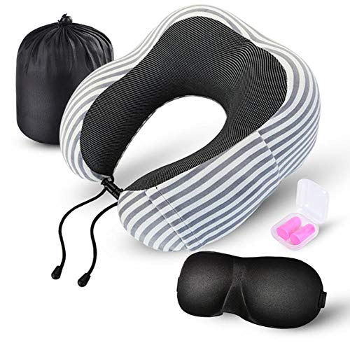 zyr Almohadas de Espuma viscoelástica en Forma de U, Almohada de Viaje Espacial de Rebote Lento Suave, Ropa de Cama Cervical de Cuello sólido, C7