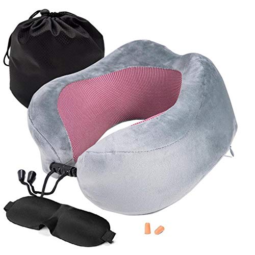 zyr Almohadas de Espuma viscoelástica en Forma de U, Almohada de Viaje Espacial de Rebote Lento Suave, Ropa de Cama Cervical de Cuello sólido, C7