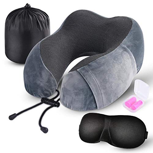 zyr Travel U Almohadas de Espuma viscoelástica para el Cuello, Suave y Lento, Espacio de Rebote, Almohada de avión, Ropa de Cama Cervical para el Cuello, C7