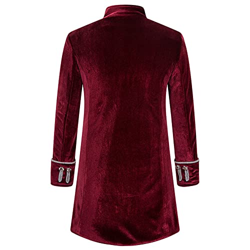 Zytyeu Chaqueta Hombre Delgado Cuello Alto Longitud Media Chaqueta Hombre Medieval Gótico Estilo Palacio Chaqueta Hombre Rendimiento Banquete Chaqueta Hombre Casual Moda Cómoda Chaqueta Hombre