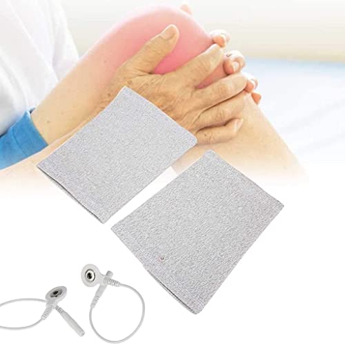 Zyxdk TENS EMS Compatible Máquina Mangas de Rodilla Fibra de Plata Electrodo Conductivo Rodilleras, Dolor de Nervios y Articulaciones Recuperación de Lesiones Electroterapia, 1 Par (Color : Grey)