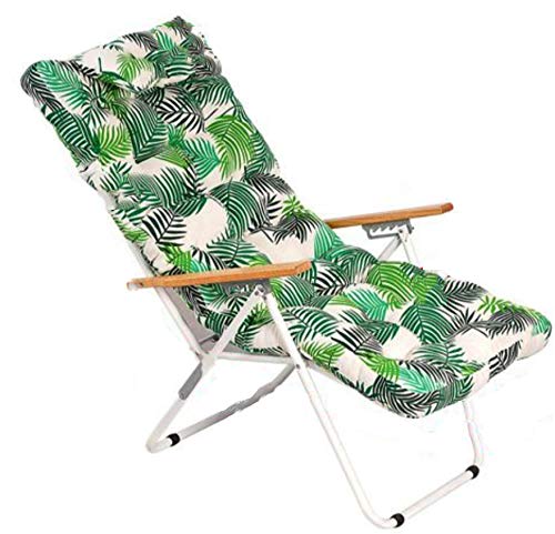 1 COJIN Tumbona Acolchada. COJIN Silla de Playa con Respaldo y Almohada. NO Incluye Silla.Cojín Mecedora. Varios tamaños y Colores. (Ramas Verdes, 150 x 55 cm)