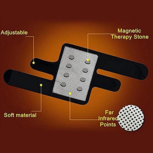 1 par de rodilleras, turmalina ajustable Terapia magnética autocalentable Cinturón de protección para la rodilla Correa para la rodilla Soporte para la artritis Soporte para la rótula Estabilizador pa