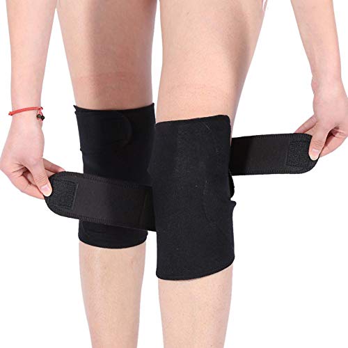 1 par de rodilleras, turmalina ajustable Terapia magnética autocalentable Cinturón de protección para la rodilla Correa para la rodilla Soporte para la artritis Soporte para la rótula Estabilizador pa