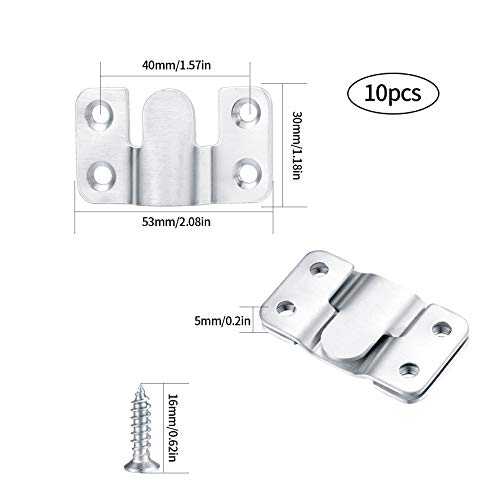 10 Pcs Soporte Empotrado de Montaje, Oculto Enclavamiento Hebilla Soporte de Pared, Colgar Cuadros, 53*30mm Clip Z Enclavamiento Muebles Conector para Colgar y Marcos de Fotos Espejo