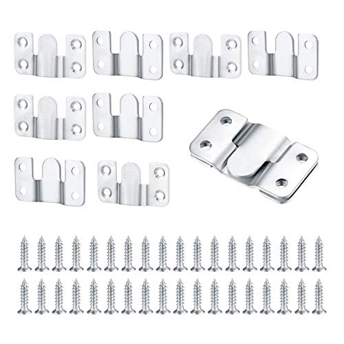 10 Pcs Soporte Empotrado de Montaje, Oculto Enclavamiento Hebilla Soporte de Pared, Colgar Cuadros, 53*30mm Clip Z Enclavamiento Muebles Conector para Colgar y Marcos de Fotos Espejo