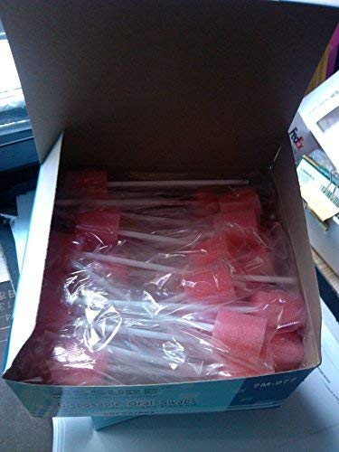 100Pcs of Pink Disposable Sponge Swab for Oral Clinic Cleaning Use by TT Dental