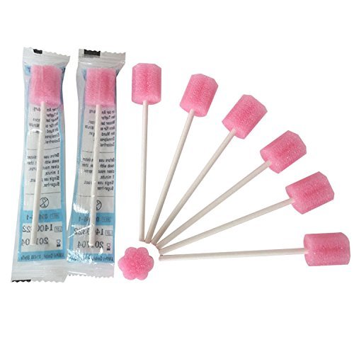 100Pcs of Pink Disposable Sponge Swab for Oral Clinic Cleaning Use by TT Dental