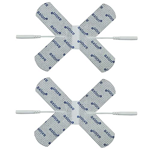 2 Electrodos especiales para articulaciones de axion | para punto de dolor o partes redondas del cuerpo | para su electroestimulador TENS EMS | en forma de X