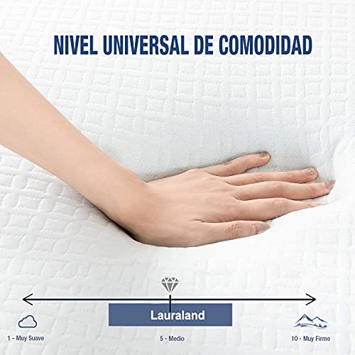 2 en 1 Colchón Topper, Topper Viscoelástico de 6 cm de Espesor, Topper Colchón de Confort Suave con Funda de bambú Lavable, 135 x 190/200 cm