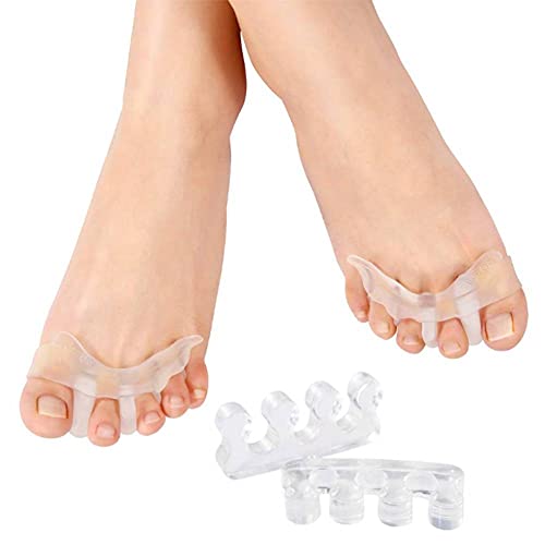 2 pares de dilatadores separadores de dedos para hombres y mujeres, separador de dedos de gel para hallux valgus, alivio del dolor de juanetes, uso en zapatos para correr, caminar y yoga