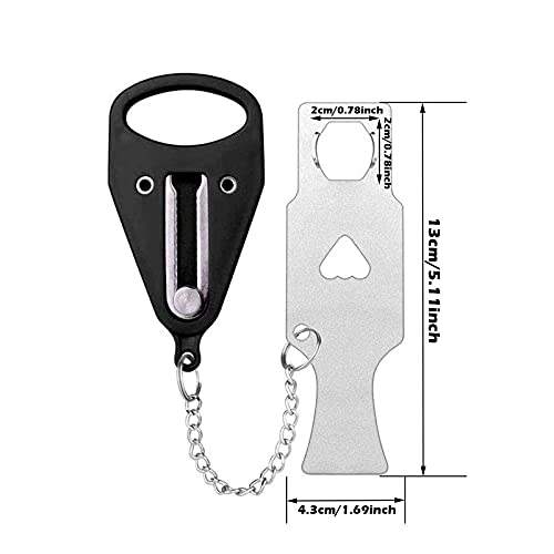 2 Piezas Cerradura De Puerta PortáTil Cerradura De Puerta De Privacidad Cerradura Para Puerta De Viaje Cerradura De Viaje, Ligero, Adecuado Para Viajes, Hoteles, Familias, Colegio (Rojo + Negro)