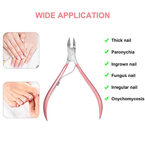 2 Piezas Tijeras de Alicate de Cutícula Recortadora de Cortador de Cutícula Herramienta de Cuidado de Cutículas de Acero Inoxidable para Piel muerta y uñas (Oro Rosa)