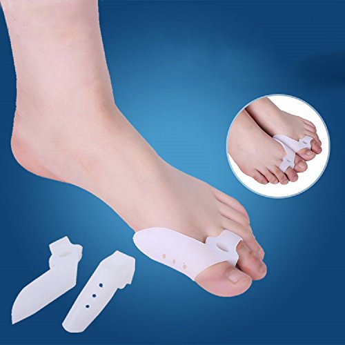 2 x GEL de silicona Soft separador, chanclas para Hallux Valgus Terapia, prevención de Dolor y Relajación de los pies, dos dedos, para juanete, para hombre, mujer y niños