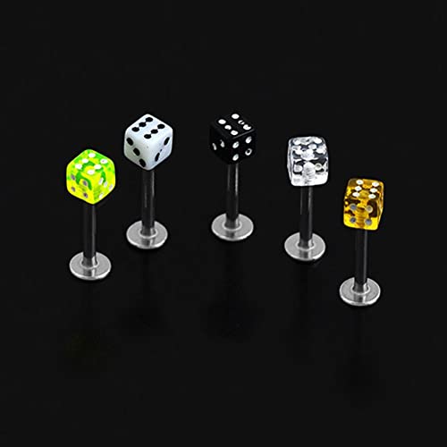 20pcs Color Mixto Cube Dice Dice Lip Orientes Tiendos Anillos Trágulo De La Pierno De La Pierna del Cuerpo De Labret