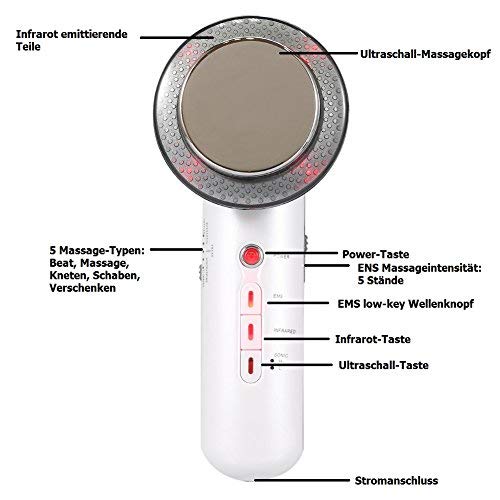 3 en 1 profesional ultrasónico gordo eliminación de celulitis masajeador para la cara y el cuerpo, para la pérdida de grasa celulitis y exceso de grasa, buen regalo para la madre