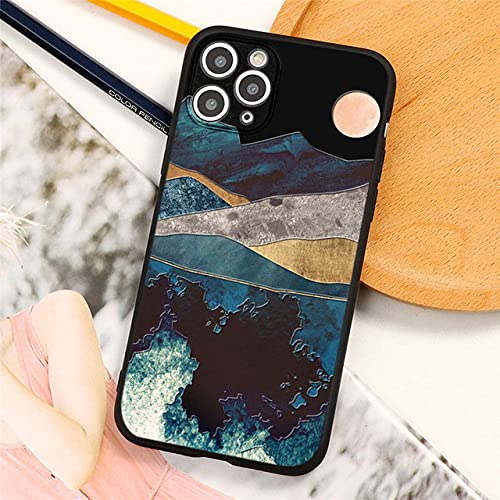 3D Emboss Mountain Silicon Phone Case para iPhone 12 Mini 6 7 6S 8 Plus 5 SE 2020 X XR XS 13 11 Pro MAX Relief Contraportada, sbhurihe, para 7Plus y 8Plus