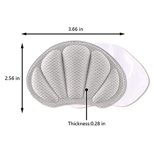 4 pares de almohadillas para talón, almohadillas para el talón demasiado grandes, almohadillas antideslizantes para zapatos deportivos, protectores de talón para mujeres y hombres (gris+negro)