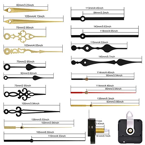 4 Piezas de Mecanismos de Movimiento de Reloj de Cuarzo Mecanismo DIY de Reloj Sin Ticchettio con 6 Juegos de Agujas de Reloj para Reemplazo de Piezas de Reparación