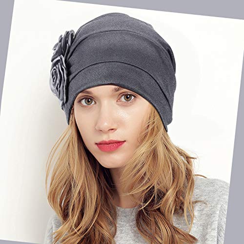 4 Piezas Turbantes para Mujer,Pañuelos Quimioterapia,Gorros Oncologicos para Mujer,Pañuelo Cabeza Mujer,Mujer Pelo Largo Verano Turbante para Mujer Cáncer Pérdida De Pelo Estilo Flor Sombreros