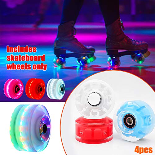 4 ruedas LED brillantes para patinaje de cuatro ruedas, 5 colores disponibles, accesorios para patinaje con ruedas, ruedas luminosas, ruedas ajustables para patinaje con ruedas.