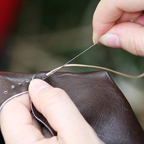 6 Piezas de Aguja de Tapicería Agujas Rectas de Acero Inoxidable Agujas Herramientas de Manualidades de Cuero Sofá, Tamaños Variados