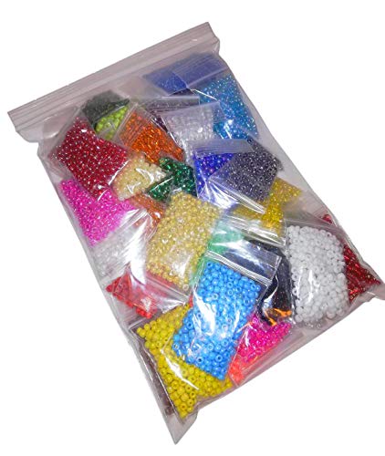 600 g 4 mm 30 Colores Cuentas de Vidrio Rocailles Cuentas de Vidrio Redondo No6, 8000 Piezas Mini Cuenta Seed Beads Z21