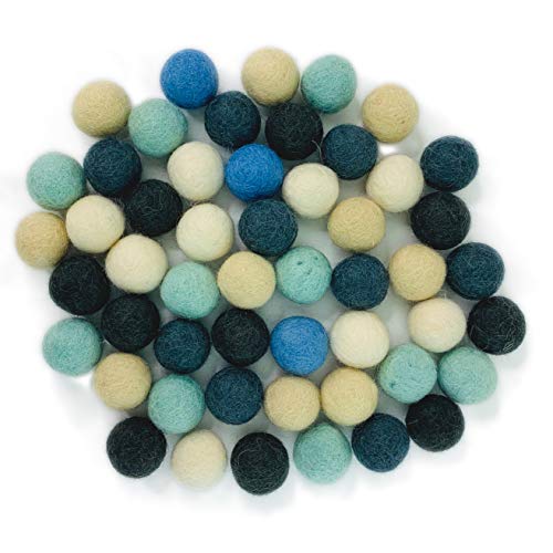 8-Natur Colección Llena de Color de 50 Bolas de Fieltro Invierno Mix de 2,2 cm de Grosor, Hechas de Pura Lana Merino para elaborar guirnaldas, móviles y macetas, o Solo para decoración.