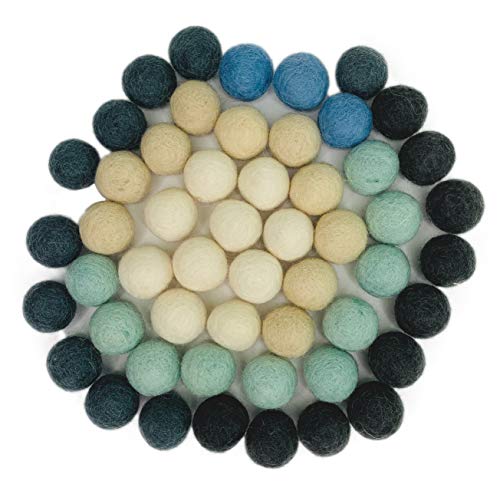 8-Natur Colección Llena de Color de 50 Bolas de Fieltro Invierno Mix de 2,2 cm de Grosor, Hechas de Pura Lana Merino para elaborar guirnaldas, móviles y macetas, o Solo para decoración.