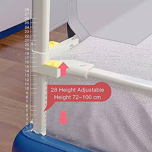 A0KE0U Barrera de seguridad para cama de niños pequeños – Extra larga Twin Full Queen King Size con sistema de seguridad de anclaje reforzado – 150 cm