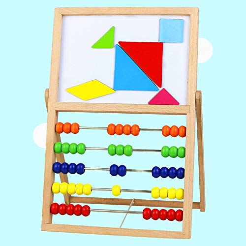 Abacos Para Niños de Madera Juguetes Montessori Juguete De Matemáticas Primaria Pizarra Infantil Doble Lado Letras Magneticas Montessori De Madera Tangram Letras Juguetes Educativos 3 4 5 6 Años