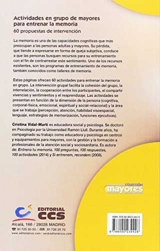 Actividades en grupo de mayores para entrenar la memoria: 60 propuestas de intervención: 26