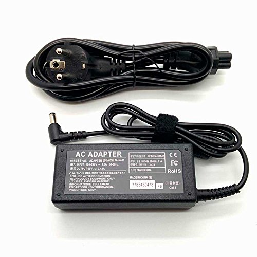 Adaptador Cargador Nuevo Compatible para Portátil Toshiba Satellite L50-B L50-C 19v 3,42a 5.5mm * 2.5mm // Protección contra Cortocircuitos, sobrecorriente y sobrecalentamiento