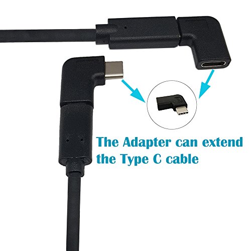 Adaptador de 90 grados USB C tipo C macho a hembra, AFUNTA derecho e izquierdo y hacia arriba y hacia abajo Ángulo de 90 grados USB-C USB 3.1 Tipo C Adaptador de extensión macho a hembra