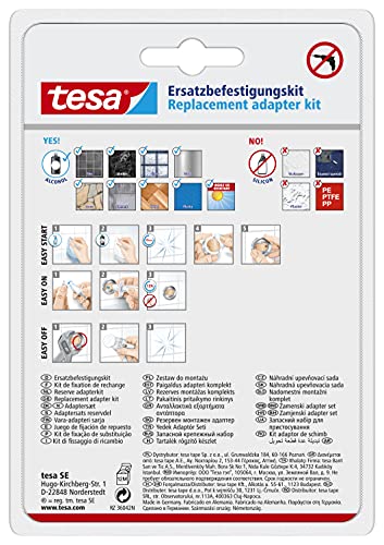 Adaptador tesa POWER.KIT BK177-2, repuesto autoadhesivo, placa metálica, Ø 34mm, altura 12mm, longitud tornillo 9mm