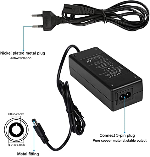 Adaptador Transformador,Transformador 12V 5A,Tira LED Transformador Voltaje de entrada AC100-240V,12V 5A Adecuado Para Computadoras Portátiles, Pantallas, LCD,TFT, DVD, Televisores, Etc.