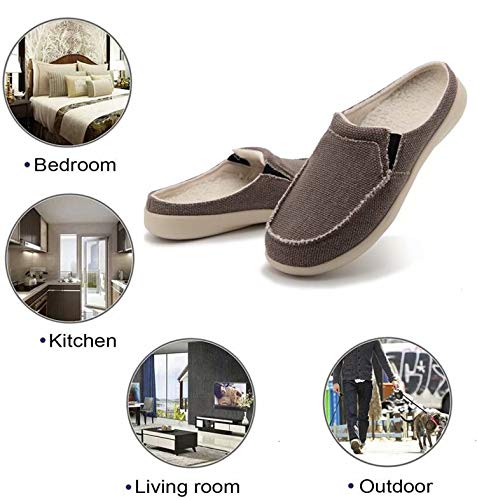 ADAX Zapatillas Para Hombre Con Soporte De Arco Zapatillas Para El Hogar Con Forro De Terciopelo Fascitis Plantar Zapatillas Ortopédicas Sin Cordones