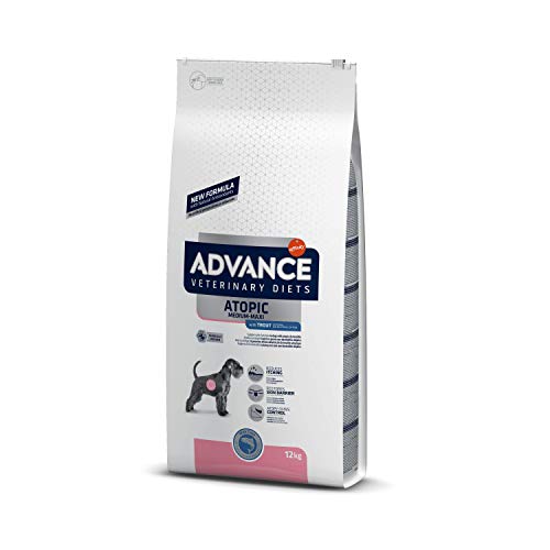 ADVANCE Veterinary Diets Atopic Care Medium/Maxi - Pienso Para Perros Adultos Con Problemas Atópicos De Razas Medianas y Grandes Con Trucha - 12 kg