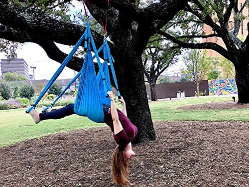 Aerial Hamaca de Yoga,Yoga Swing para Yoga antigravedad, Ejercicios de inversión, Flexibilidad Mejorada y Resistencia del núcleo - Accesorios de Montaje incluidos (azul real)