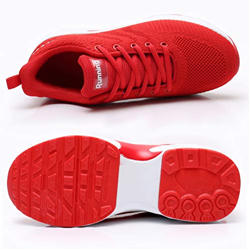 AFFINEST Zapatos para Correr para Mujer Air Zapatillas de Running Ligero y Transpirable Sneakers y Asfalto Aire Libre y Deportes Calzado Rojo 37