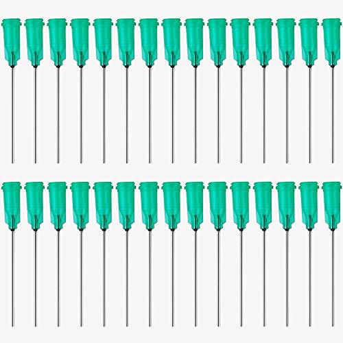 Agujas de punta roma, 100Pack agujas de acero inoxidable Luer Lock para jeringas, aguja dispensadoras roma cánulas de para uso industrial y experimental (18G)