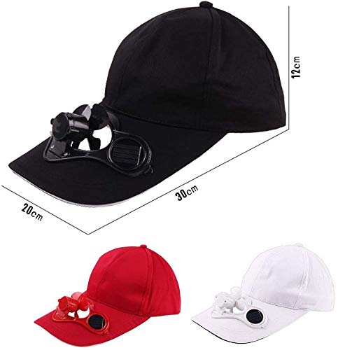 AIAIⓇ Tapa de Ventilador de energía Solar de Verano, Gorra de Deporte al Aire Libre con Ventilador de radiador de energía Solar/Rojo