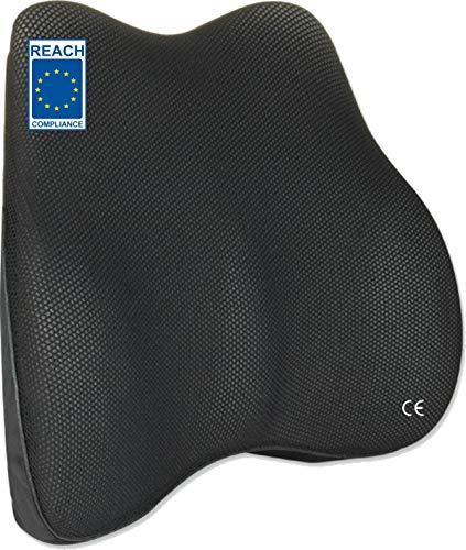 AIMO Cojín Respaldo cojín Lumbar BC-008 ortopédico ergonómico viscoelastico Envolvente para Siento Coche, Silla, Oficina, Viaje, Silla Gaming es Bueno para y prevenir Dolores lumbares y ciática