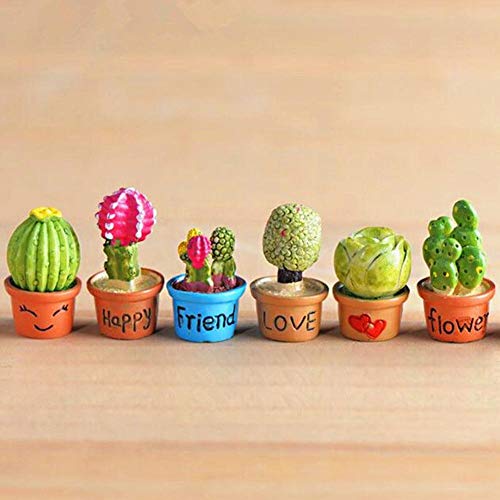 Aisoway Resina Artificial Cactus Planta de la Flor en Maceta en Miniatura Dollhouse Decoración 1 Pc