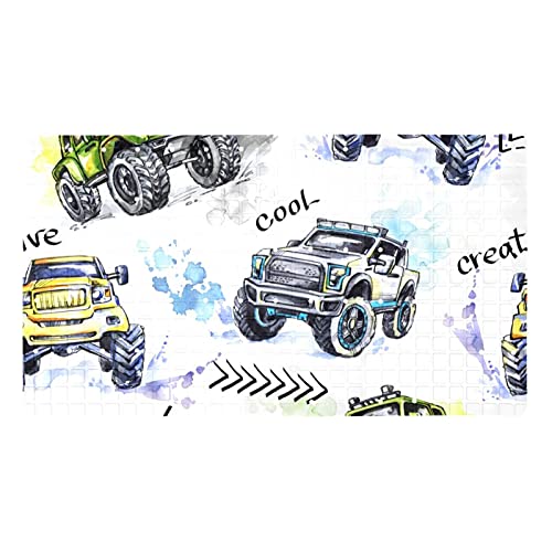 AITAI Alfombrilla de baño antideslizante con ventosas fuertes y agujeros de drenaje Cool Suvs Cartoon Cross Country Vehicle