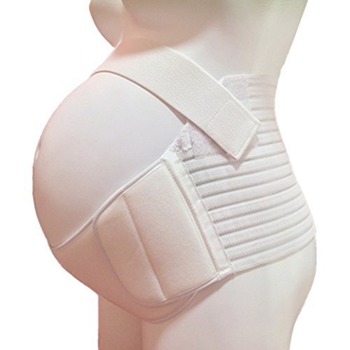 Aivtalk Transpirable Faja de Embarazo Apoyo Lumbar Abdominal para Mujer Embarazada Talla L - Blanco