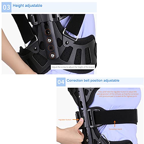 Ajustable Escoliosis Postura Corrector Órtesis de Columna Vertebral Postural Alisador de la Espalda para Mujeres Hombres y Adolescentes